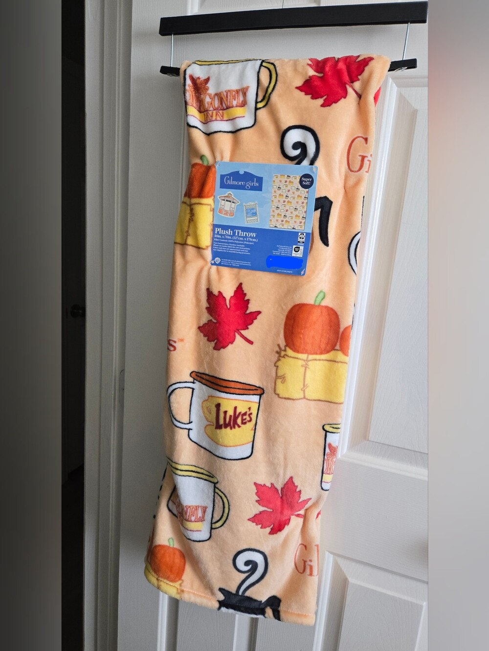 Luke's Orange Plush Throw Blanket - Gilmore Girls Design Fall